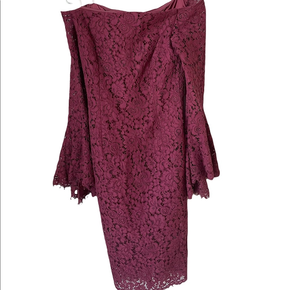 Off the shoulder maroon lace dress